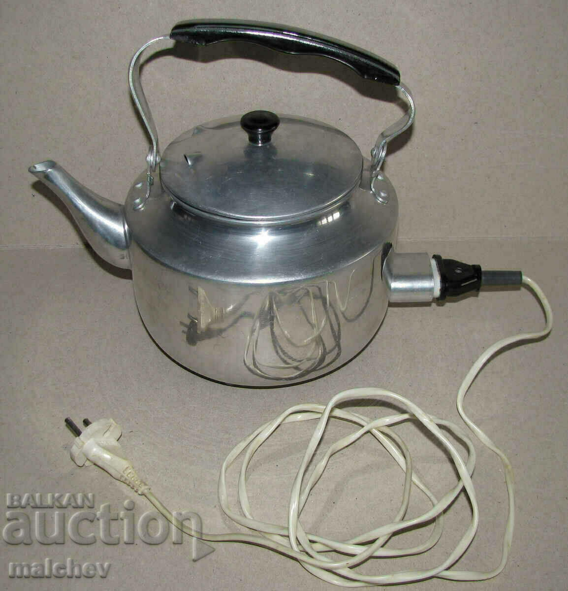 Russian metal electric aluminum kettle 1970s new unused