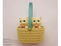 Old Russian Soc children's plastic toy Cats in a basket