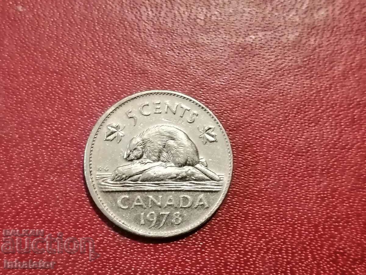 1978 год 5 цента Канада