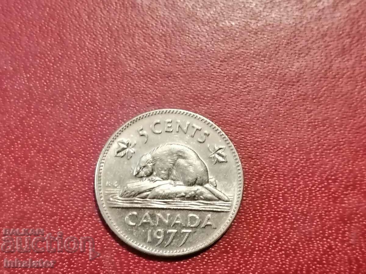 1977 год 5 цента Канада