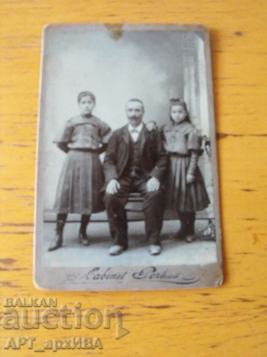 Стара снимка "Cabinet portrait Souvenir",  15/10 см, картон.