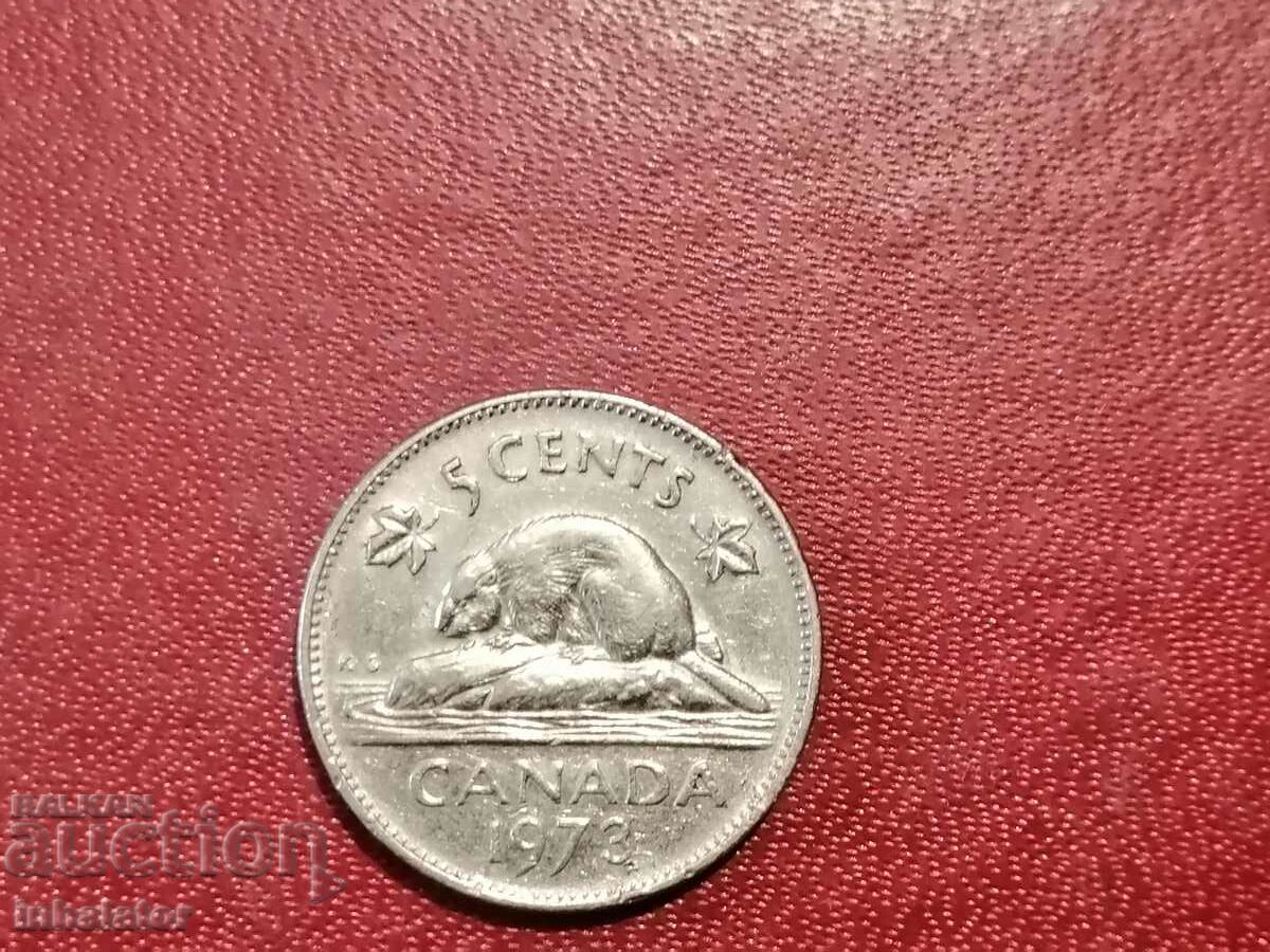 1973 год 5 цента Канада