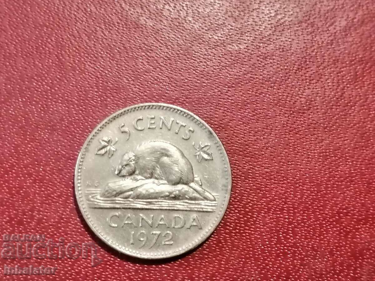1972 год 5 цента Канада