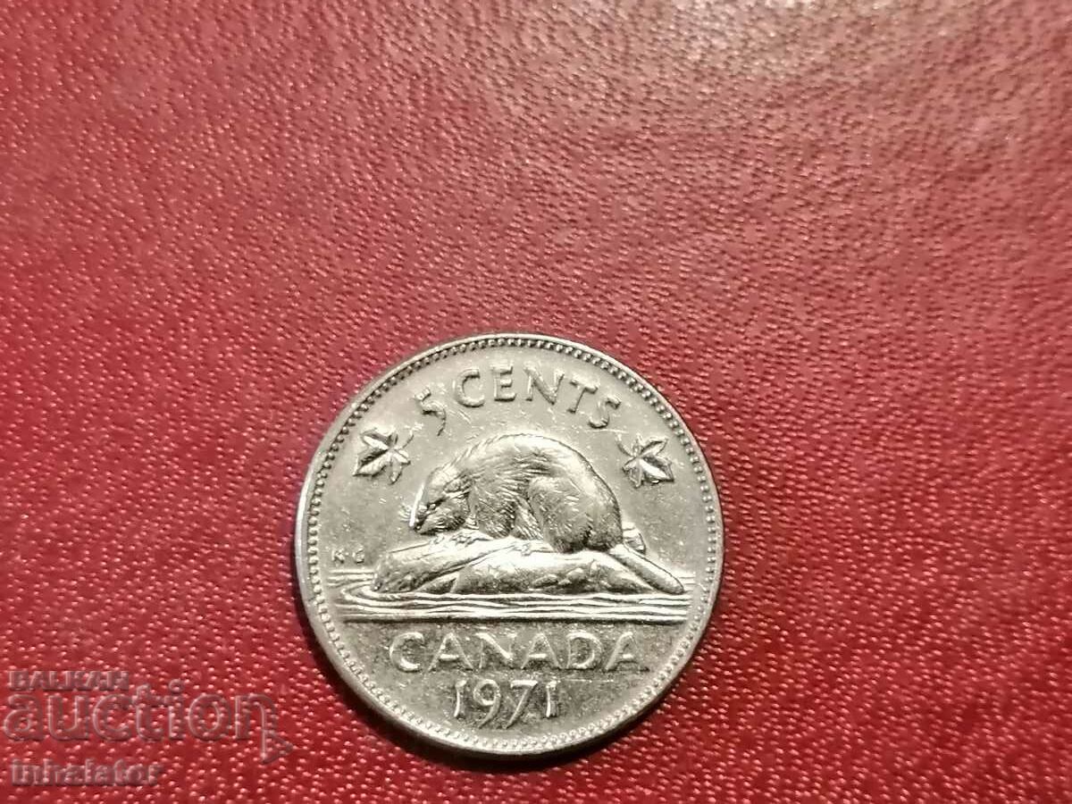 1971 год 5 цента Канада
