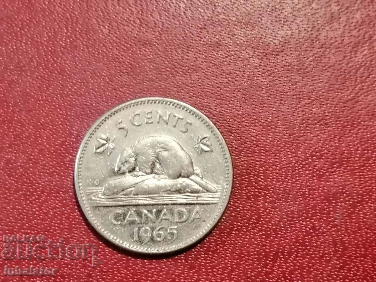 1965 год 5 цента Канада