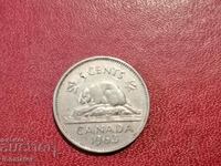 1963 год 5 цента Канада