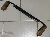 Old forged hand tool wrought iron planer wooden