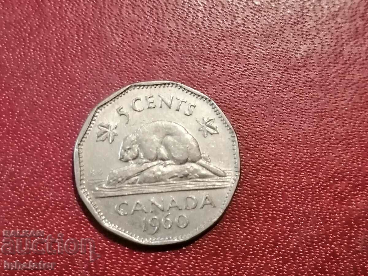 1960 год 5 цента Канада