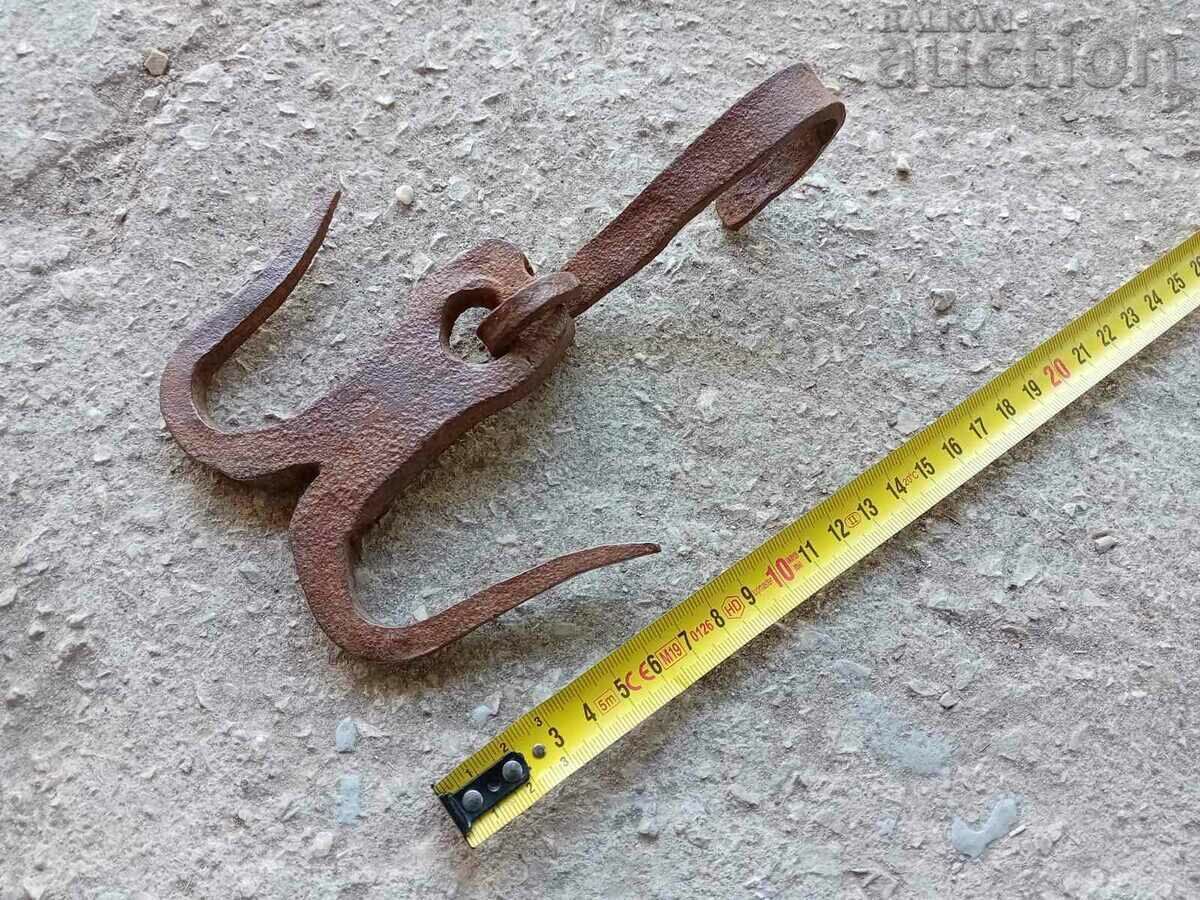 Auction Antique Hand-Forged Hook, Hook, Anchor Auction Antique Hand-Forged Hook, Hook, Anchor
