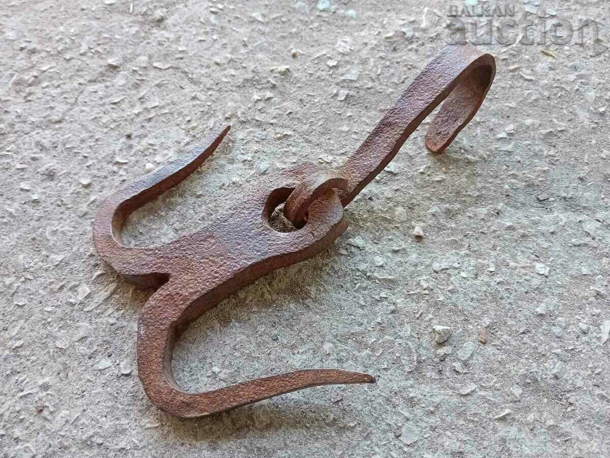 Antique hand forged claw hook