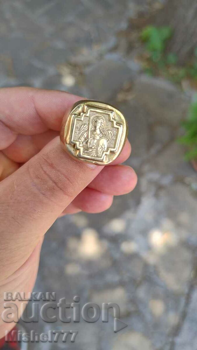 Χρυσό δαχτυλίδι St. arch Michael, St. George