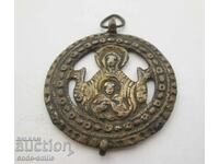 Old renaissance religious jewelry silver miraculous icon
