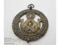 Old renaissance religious jewelry silver miraculous icon