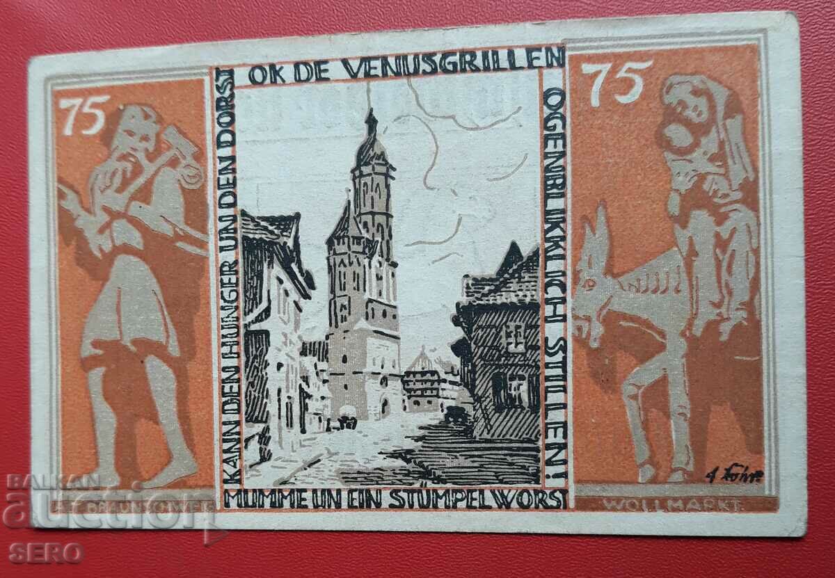 Banknote-Germany-Braunschweig-75 pfennig 1921
