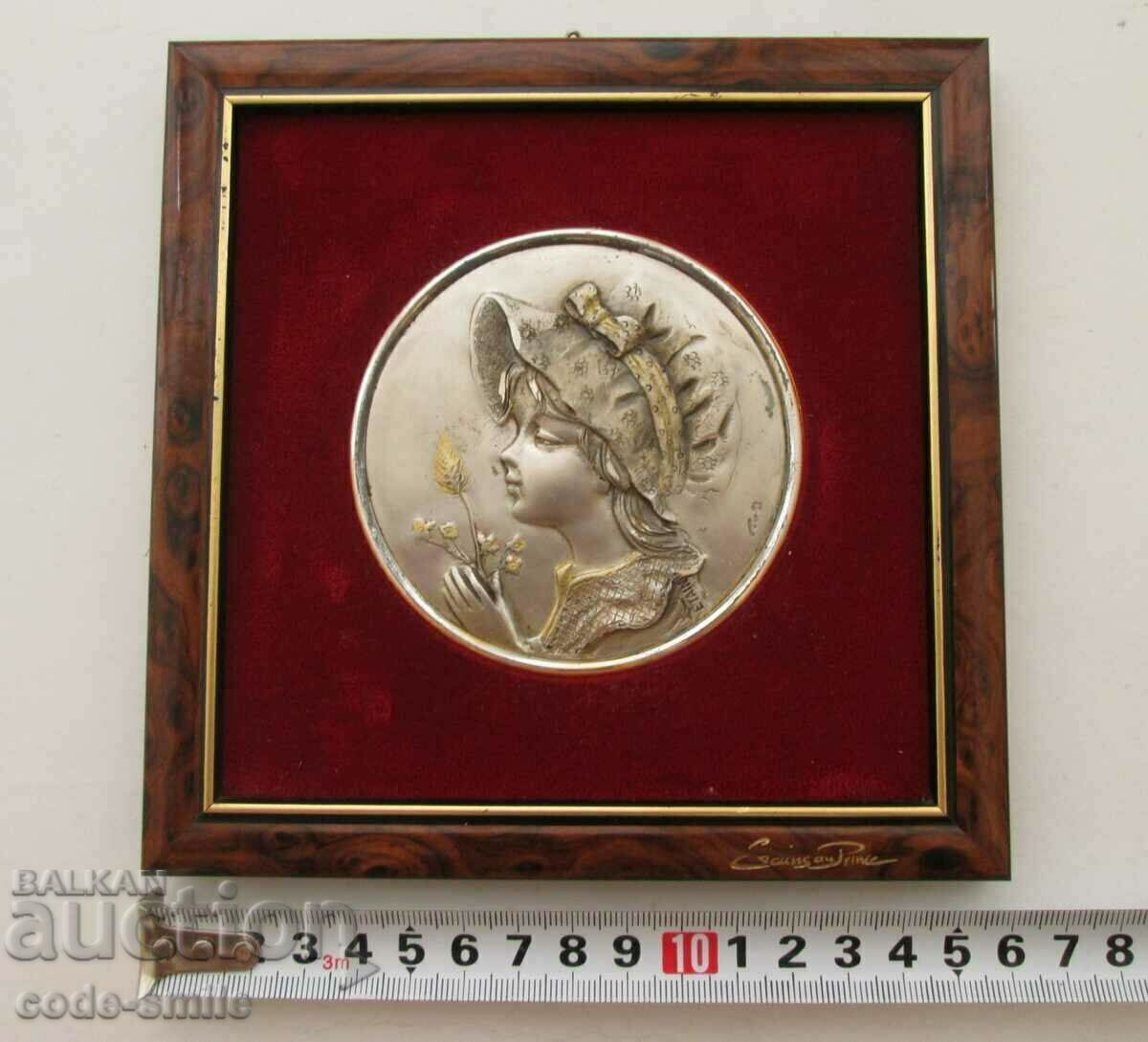 Pictură panou decor franceză veche semnată cu preț 100.00 BGN | € 51.13 Pictură panou decor franceză veche semnată cu preț 100.00 BGN | € 51.13