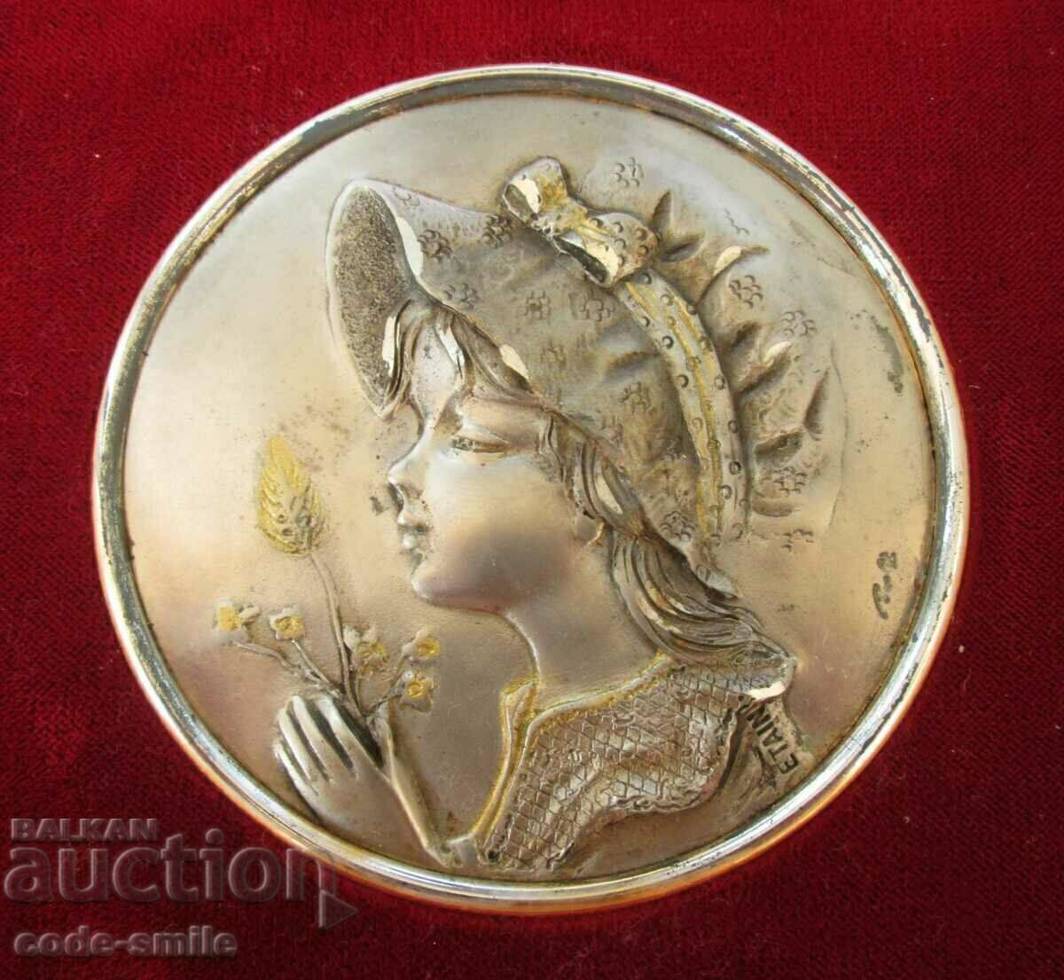 Livrarea Pictură panou decor franceză veche semnată Livrarea Pictură panou decor franceză veche semnată