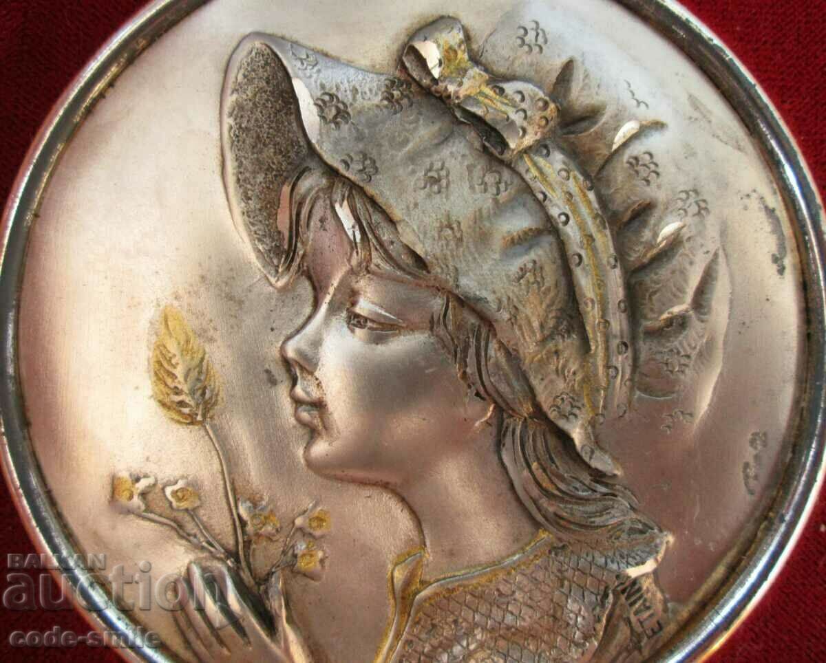 Pictură panou decor franceză veche semnată - 6 Pictură panou decor franceză veche semnată - 6