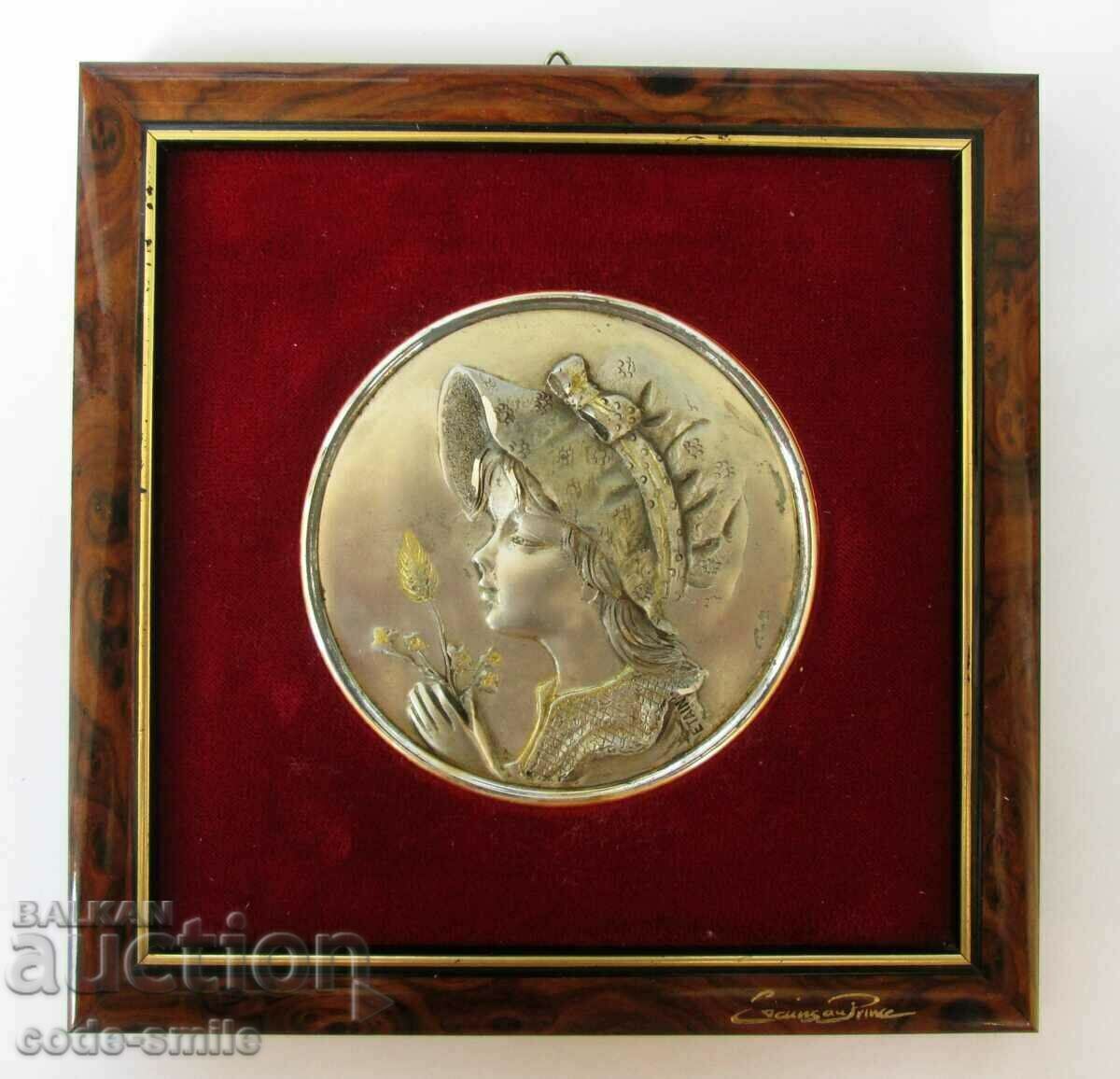 Pictură panou decor franceză veche semnată Pictură panou decor franceză veche semnată