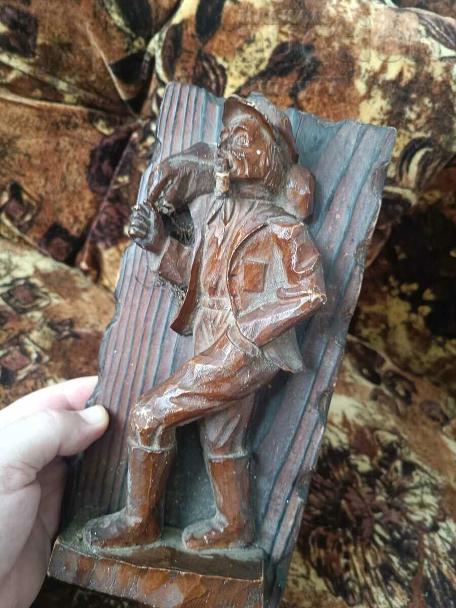 Sculptură în lemn Antique Hemingway Grandfather Pipe