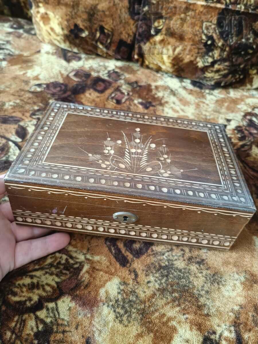 Box Large old wooden antique decor collection