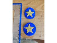 Silver stars on blue cloth