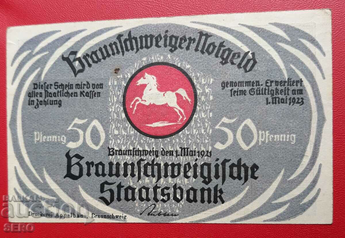 Банкнота-Германия-Брауншвийг-Бад Харцбург-50 пфенига 1921