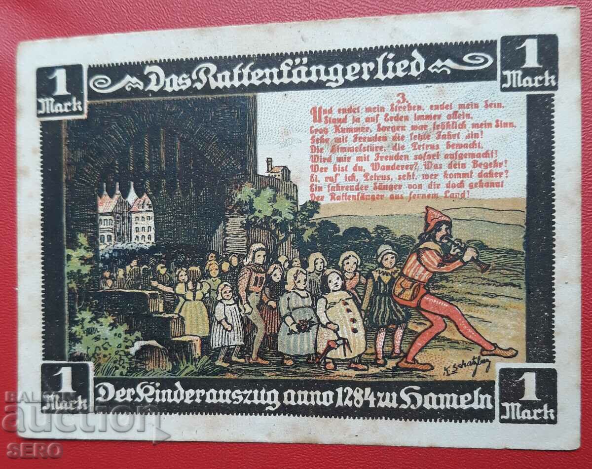 Банкнота-Германия-С.Рейн-Вестфалия-Мюнстер-1 марка