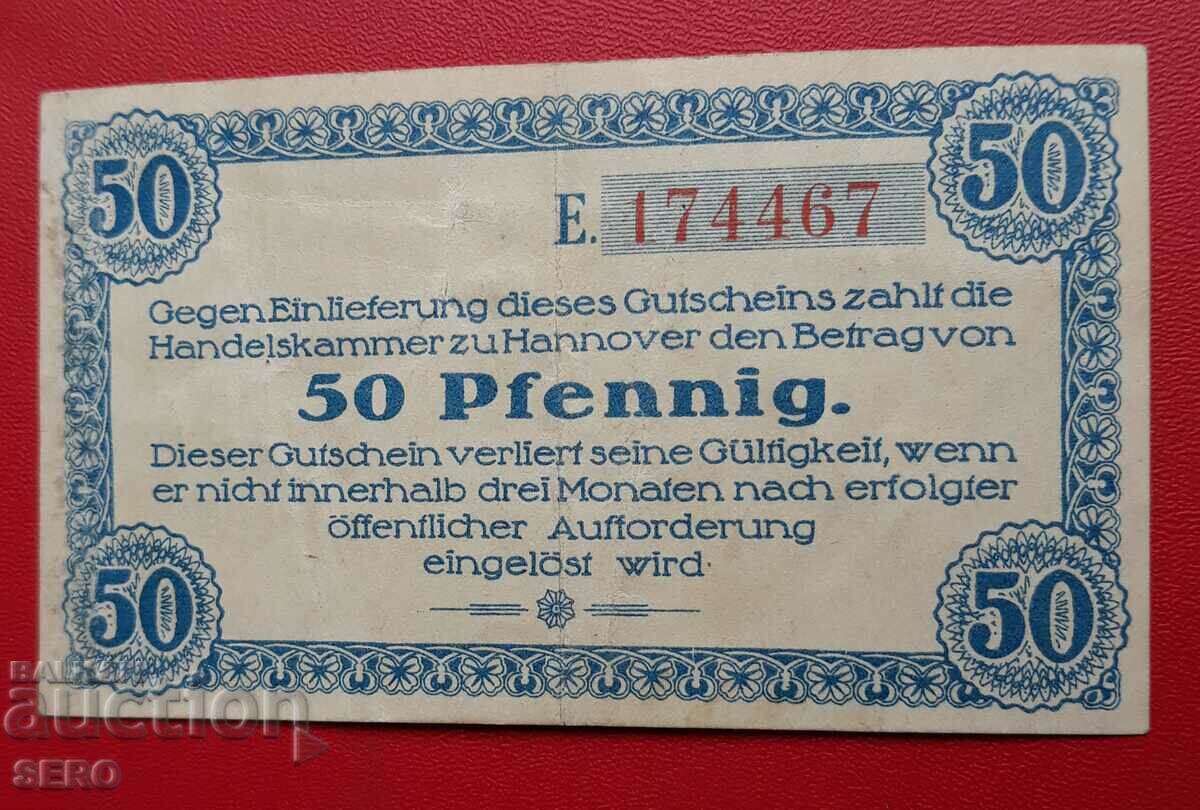 Банкнота-Германия-Саксония-Хановер-50 пфенига 1919
