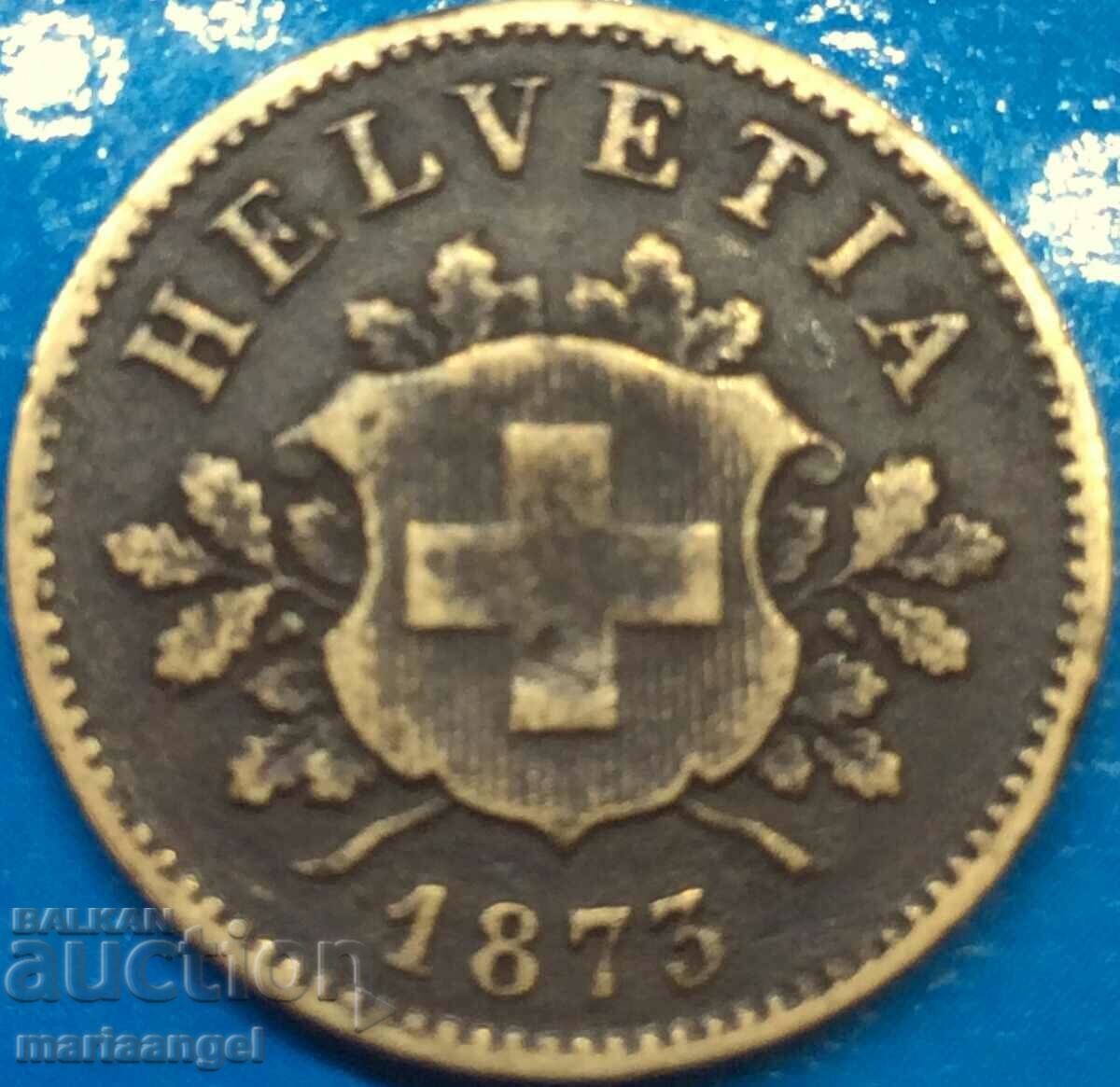 Elveția 10 rapenă 1873 canton Schweiz cupru