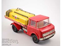 Tank truck, metal and plastic children's toys, social
