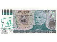 1000 pesos 1985 (overprint 1 austral), Argentina