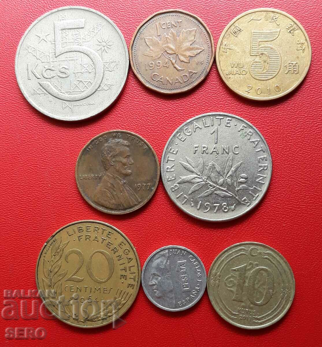 Mixed lot of 8 coins