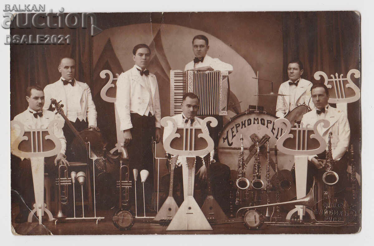 стара снимка 1930те Либих Русе оркестър 13.8x8.8см.