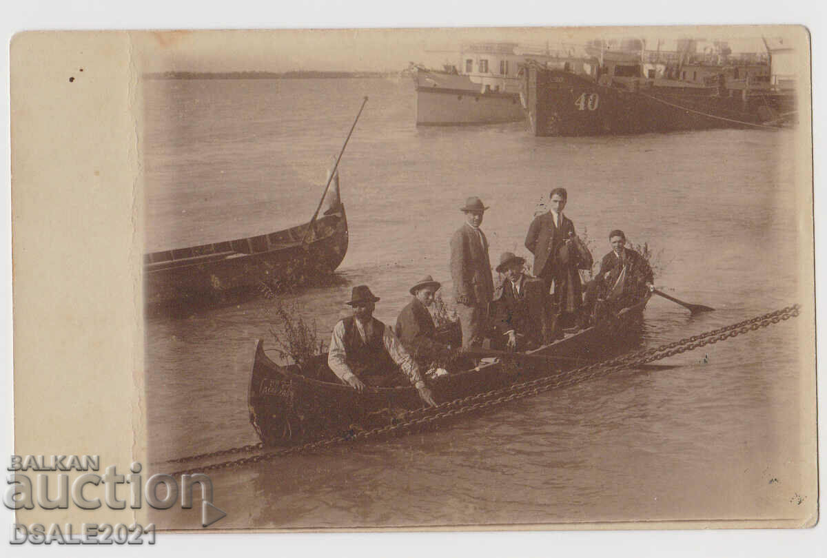 Русе 1924 Връбница Дунав кораби снимка 13.9x8.8см.