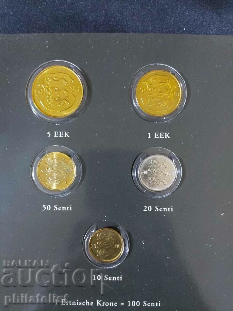 Auction Estonia - Complete set in kroner 1994-2008 and Euro series 2011 Auction Estonia - Complete set in kroner 1994-2008 and Euro series 2011
