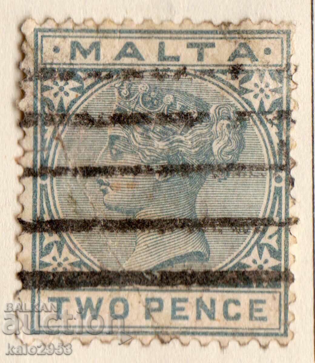 GB/Malta-1885-Редовна QV-класика!,клеймо