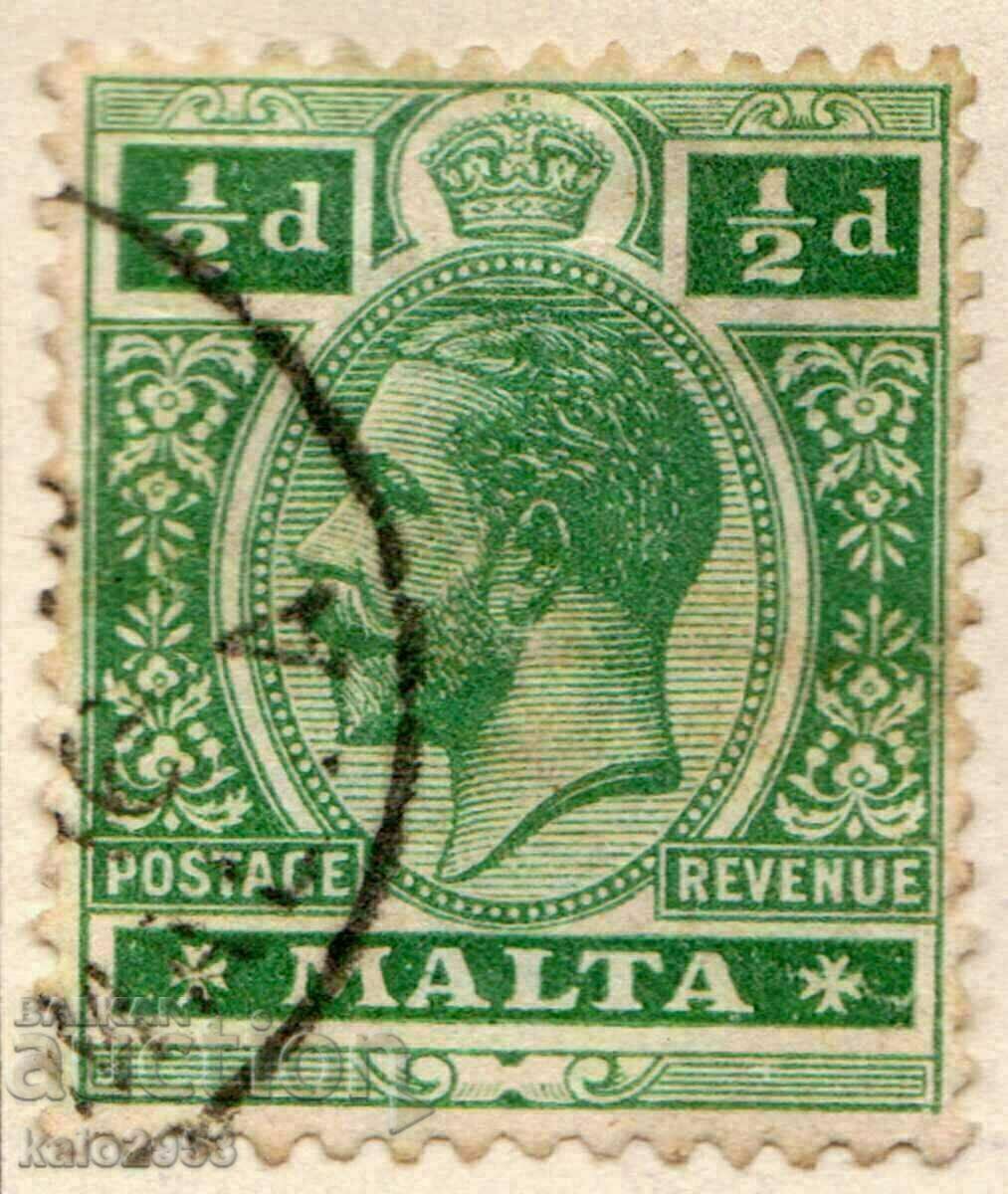 GB/Malta-1914-Regular-KG V, γραμματόσημο