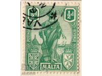 GB/Malta-1922-Regular-Allegory-Malta with shield, stamp