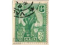 GB/Malta-1922-Regular-Allegory-Malta with shield, stamp