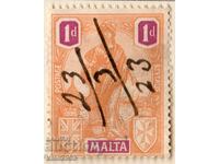 GB/Malta-1922-Regular-Allegory-Malta with shield,ink-rare!