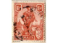 GB/Malta-1922-Regular-Allegory-Malta with shield, stamp