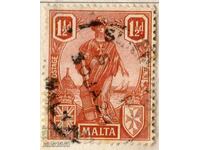 GB/Malta-1922-Regular-Allegory-Malta with shield, stamp