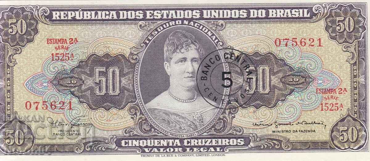 50 cruzeiros 1966 (overprint 5 centavos), Brazilia
