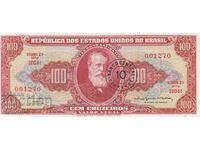 100 cruzeiros 1966 (overprint 10 centavos), Brazil