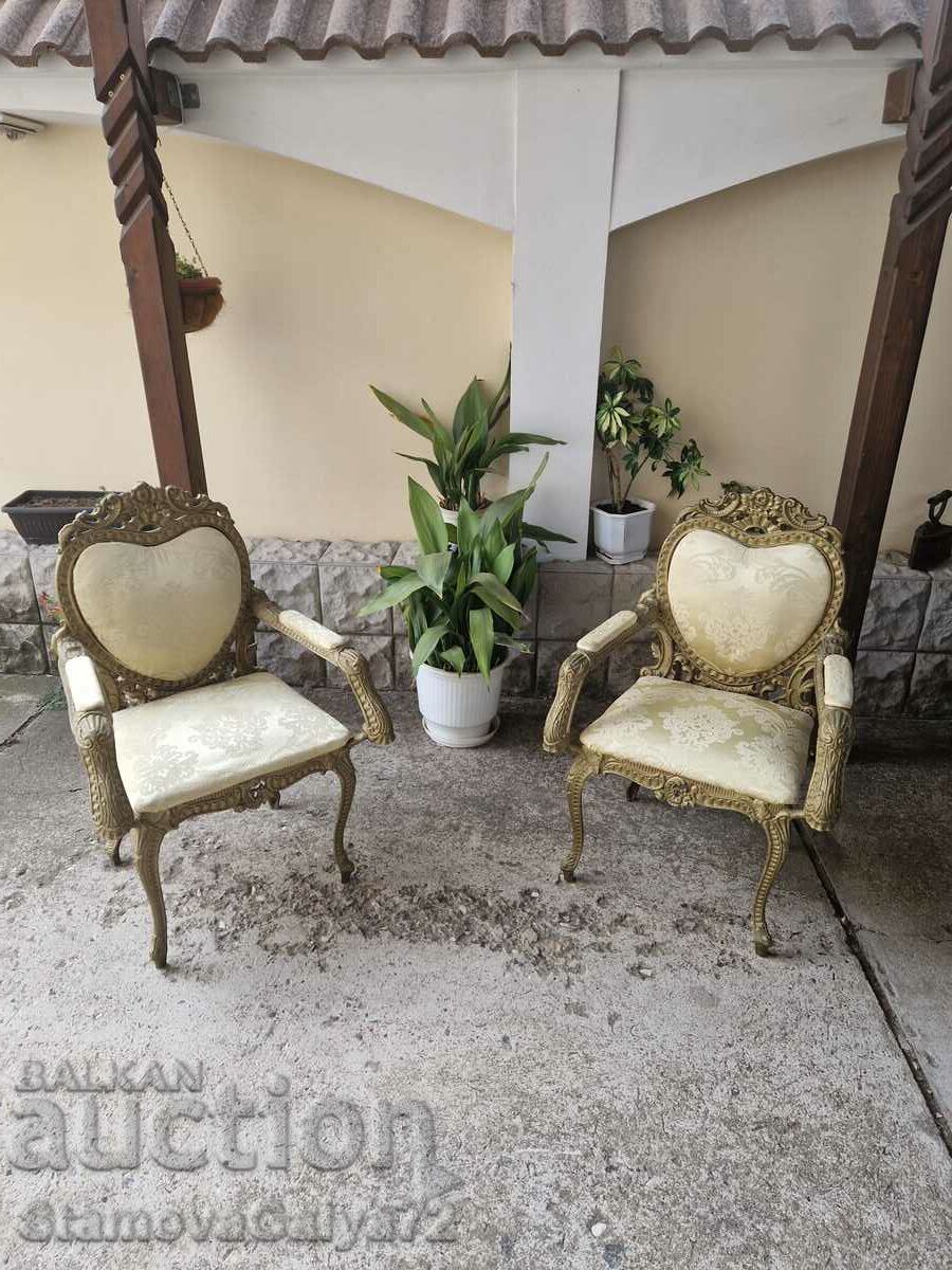 A pair of antique Belgian armchairs