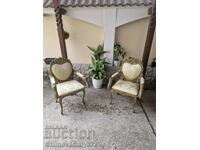 A pair of antique Belgian armchairs