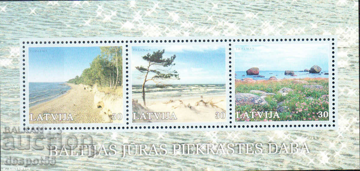 2001. Letonia. Peisaje de coastă ale Mării Baltice. Bloc.