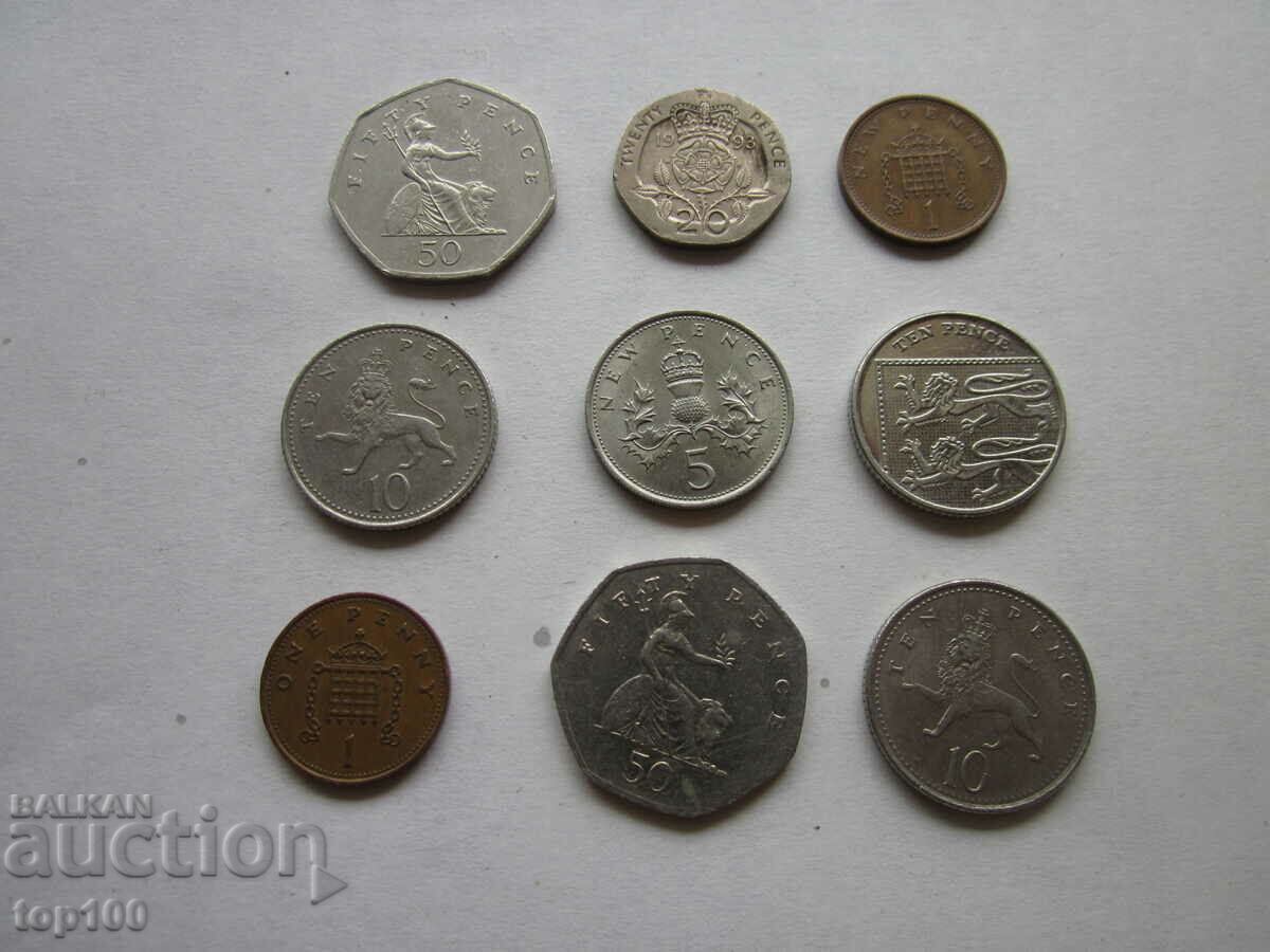 LOT OF ENGLISH BZC COINS !!! with price 5.00 BGN | € 2.56