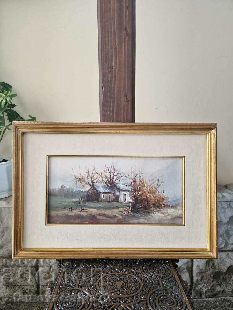 Unique antique oil on canvas painting