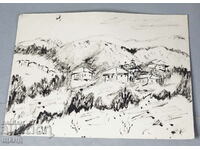 Стоянка Бонева рисунка изглед планински пейзаж